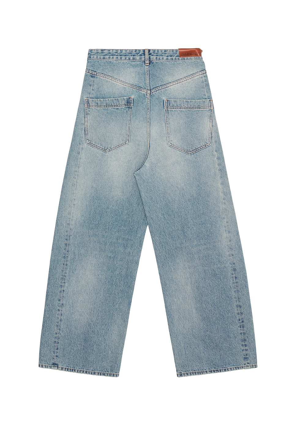 DARKPARK Ined Fold Over Denim Pants in Light Wash | REVOLVE