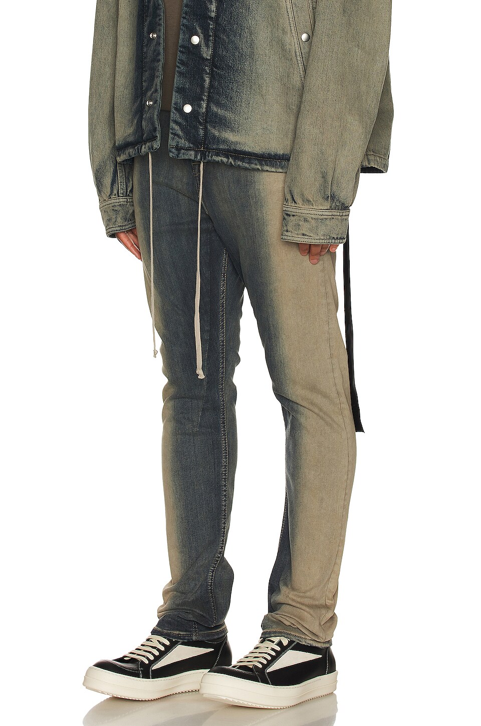 DRKSHDW by Rick Owens Detroit Cut Skinny Jean in Mineral Pearl Degrade