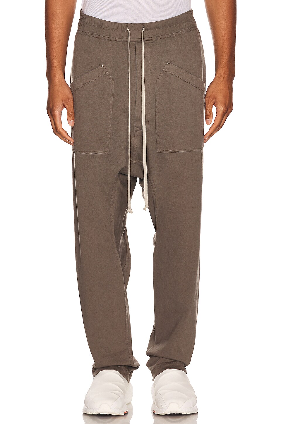 DRKSHDW by Rick Owens Cargo Drawstring Long Pant in Dust | REVOLVE