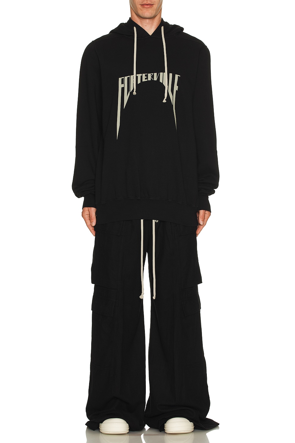 DRKSHDW by Rick Owens Double Cargo Jumbo Belas in Black DRKSHDW by Rick Owens Double Cargo Jumbo Belas in Black