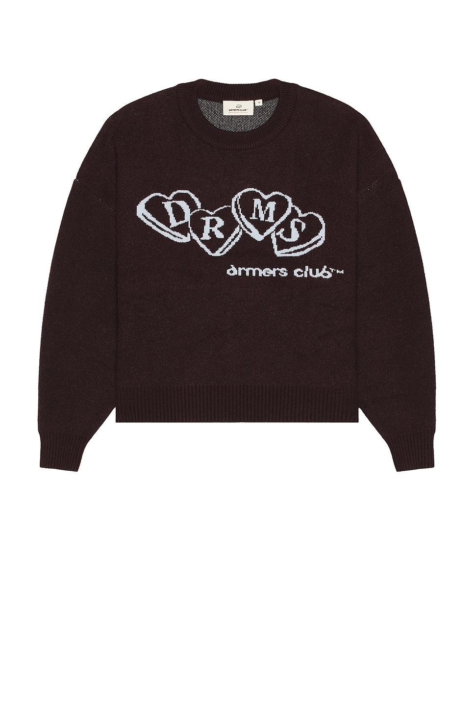 DRMERS CLUB Heart Knit Sweater in Dark Brown | REVOLVE
