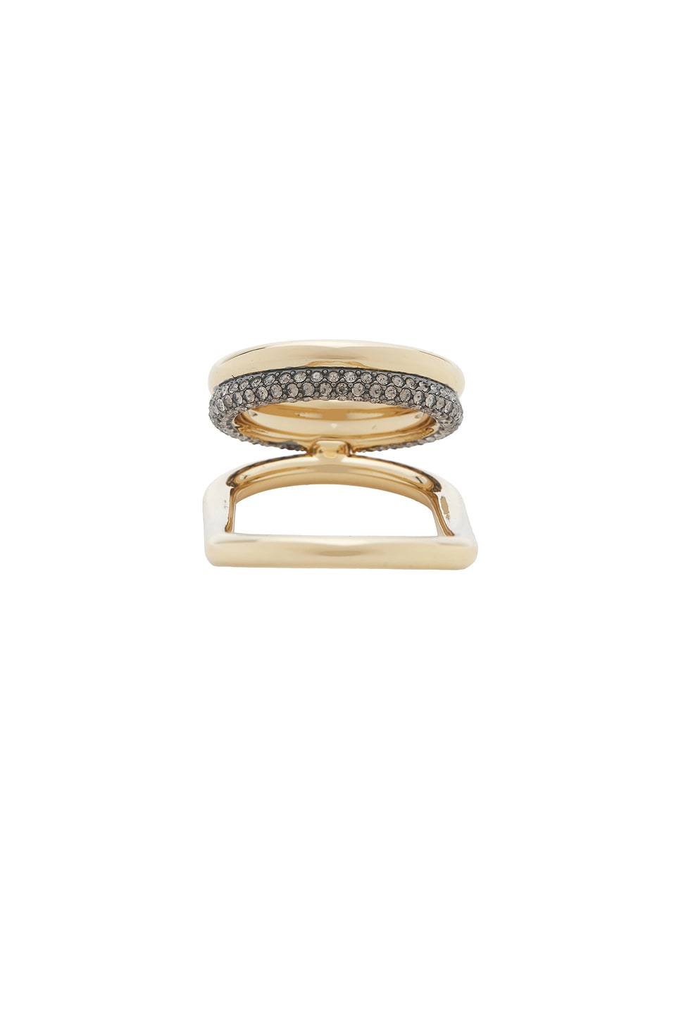 Hand Rings With Gold Demarson Farah Hand Ring in Gold, Gunmetal, & Crystal | REVOLVE