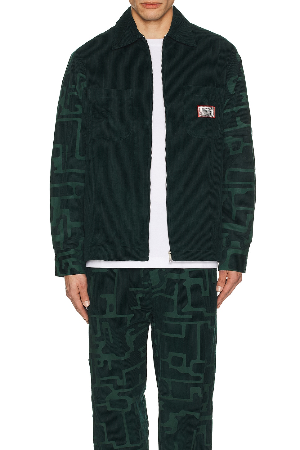 Deva States Circuit Zip-Up Corduroy Jacket in Green | REVOLVE