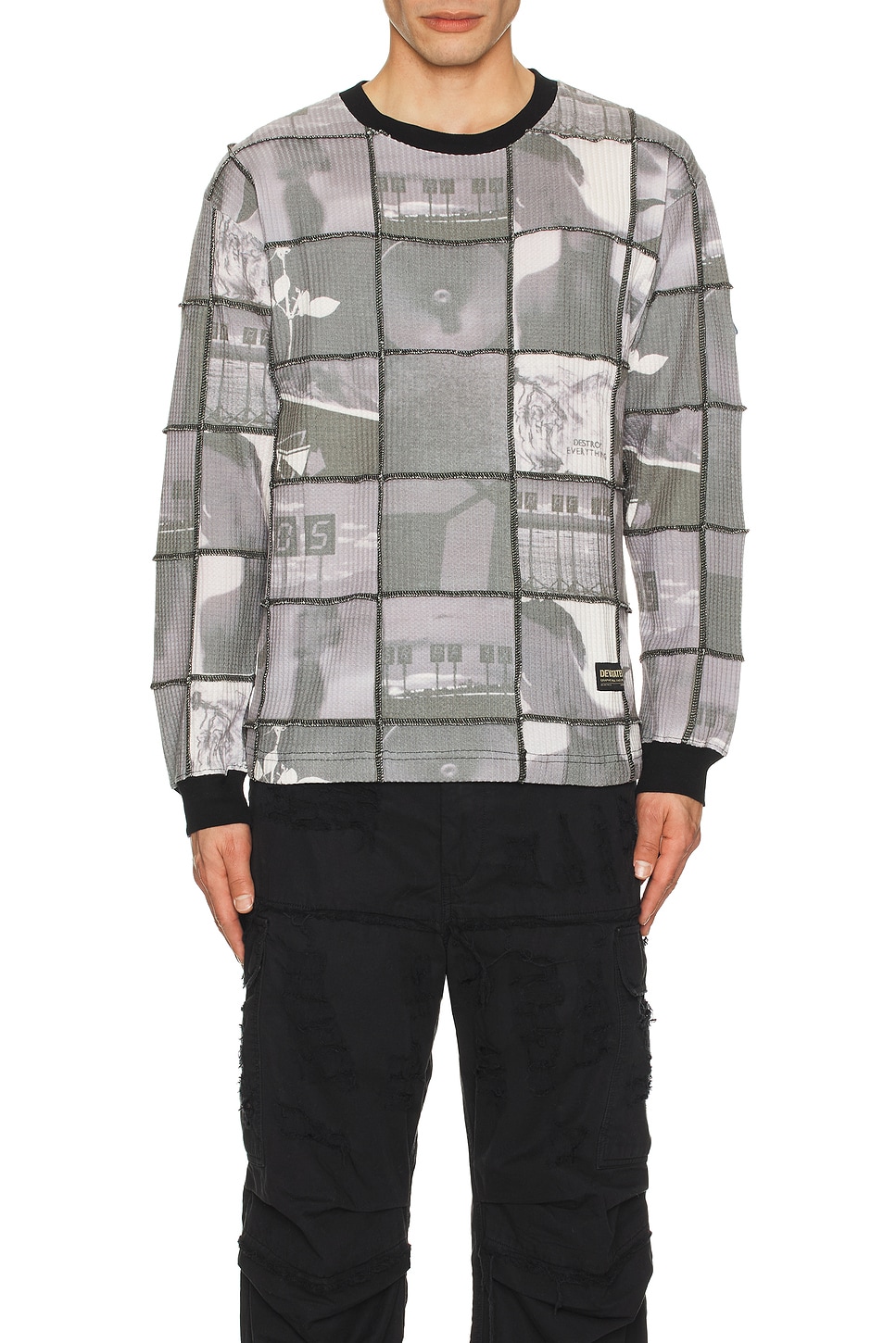 Precious Waffle Patchwork Long Sleeve Tee - Thumbnail 3
