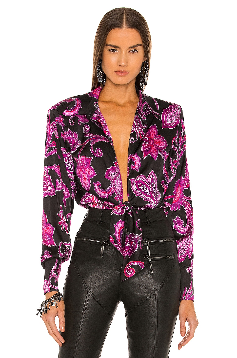 DUNDAS x REVOLVE Delirium Bodysuit in Black Purple Paisley | REVOLVE