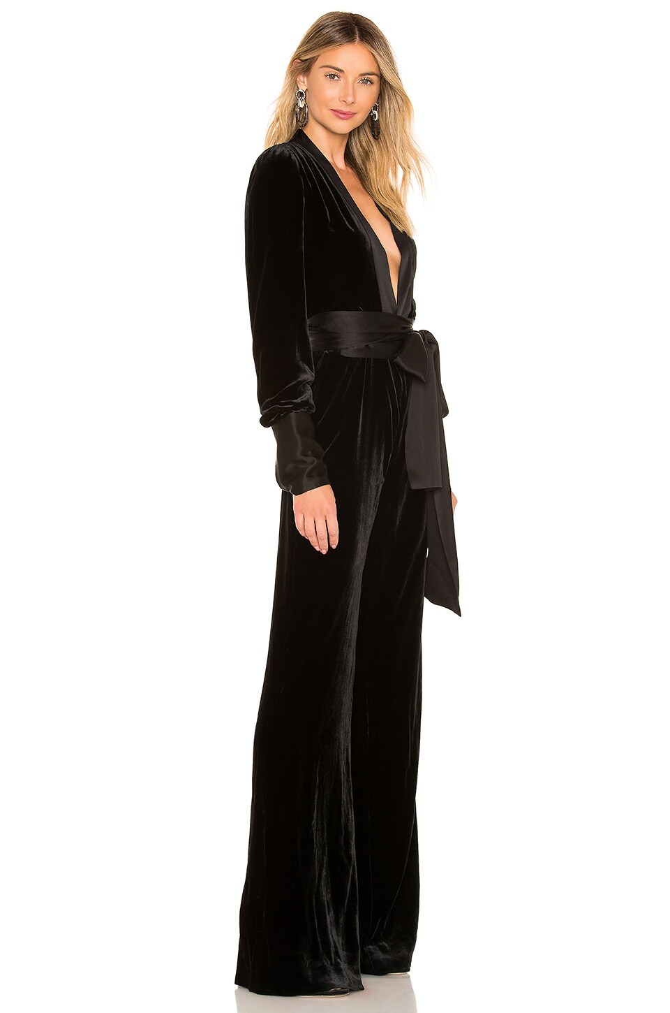 Diane von Furstenberg Sash Jumpsuit in Black