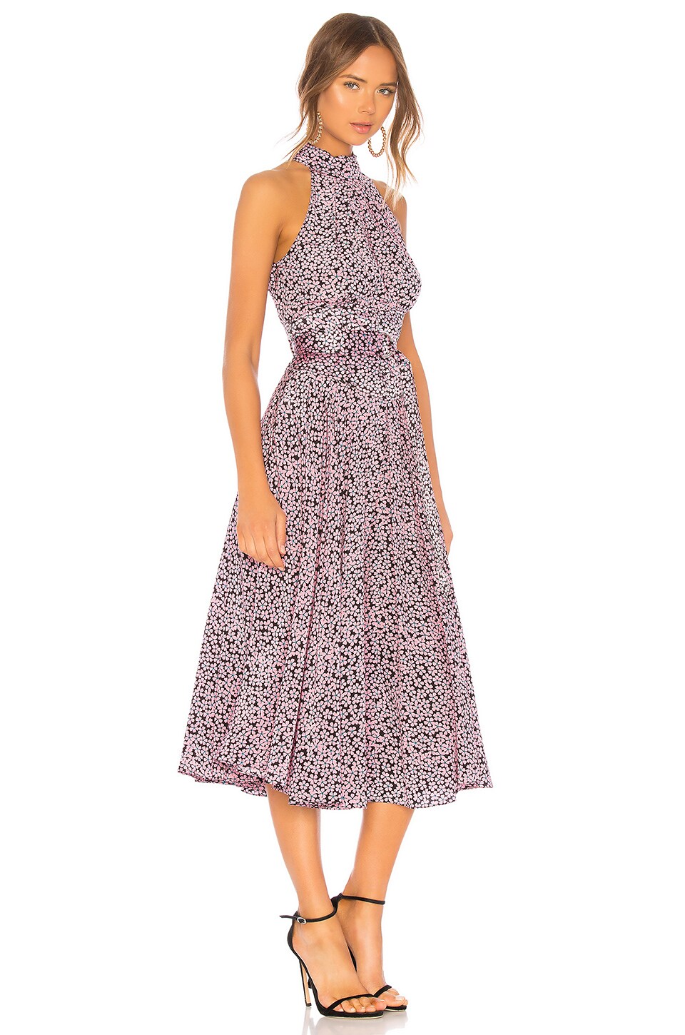 Diane von Furstenberg High Neck Halter Dress in Pearson Black | REVOLVE