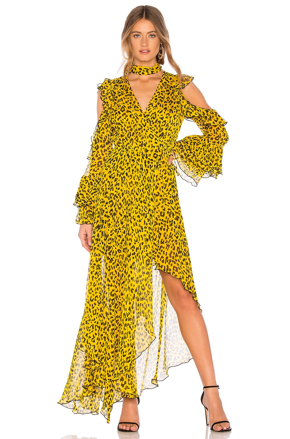 high low ruffle maxi dress