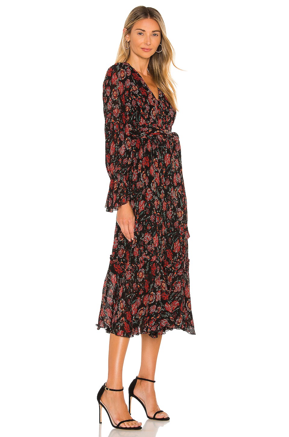 Diane von Furstenberg Shazia Dress in Pink Flower & Medium Black
