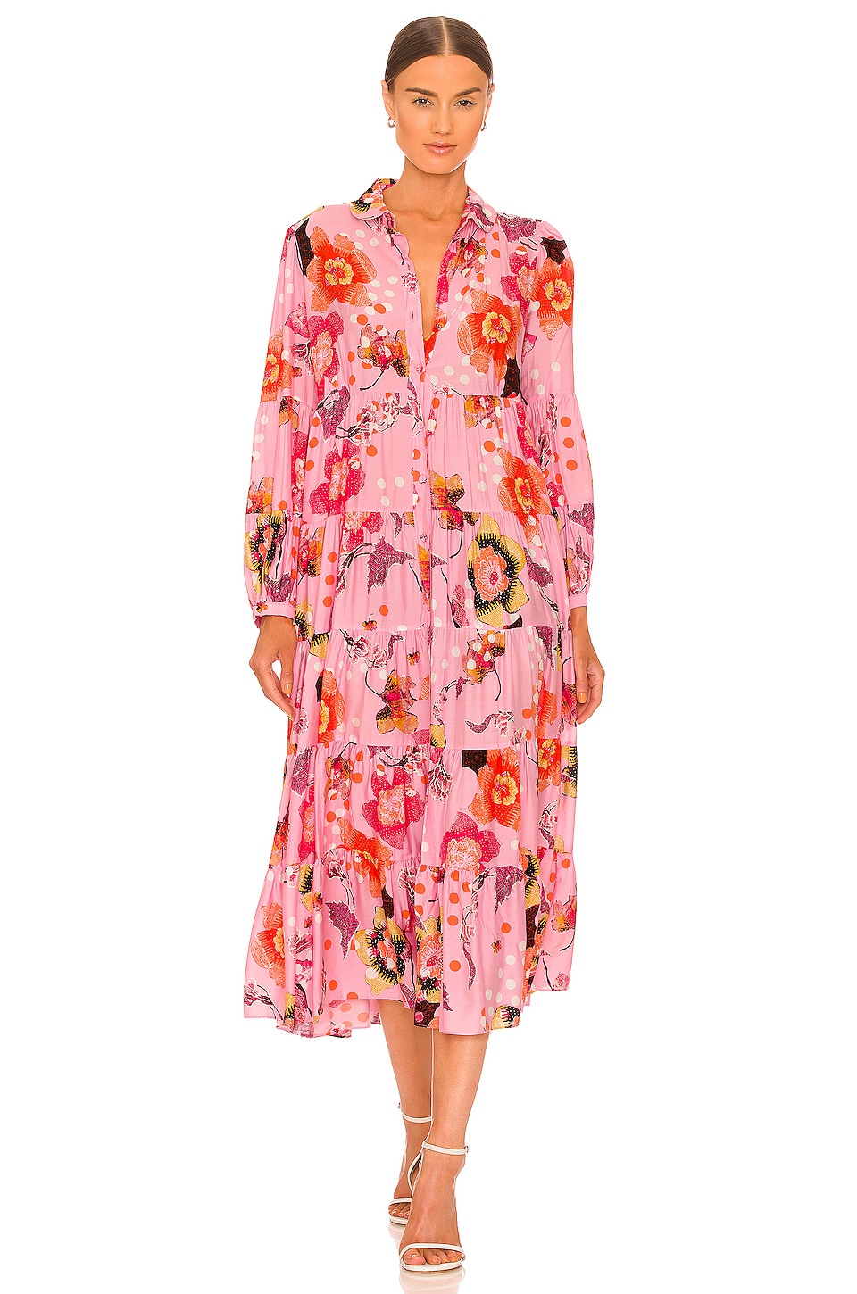 Diane von Furstenberg Gal Dress in Freckled Floral Large Nursery Pink ...