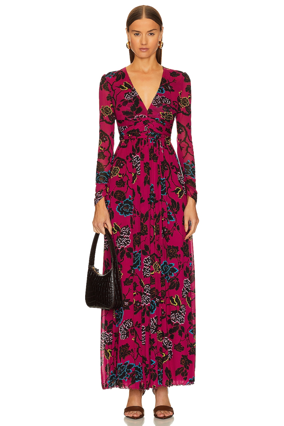 Diane von Furstenberg Anne Dress in China Vine Poison Pink | REVOLVE