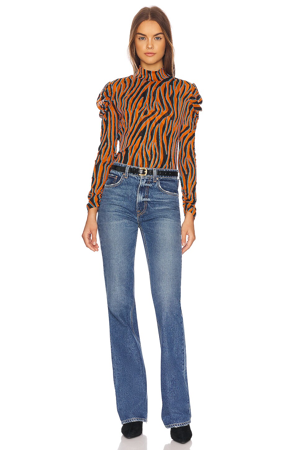 Diane von Furstenberg New Remy Top in Zebra Brown | REVOLVE