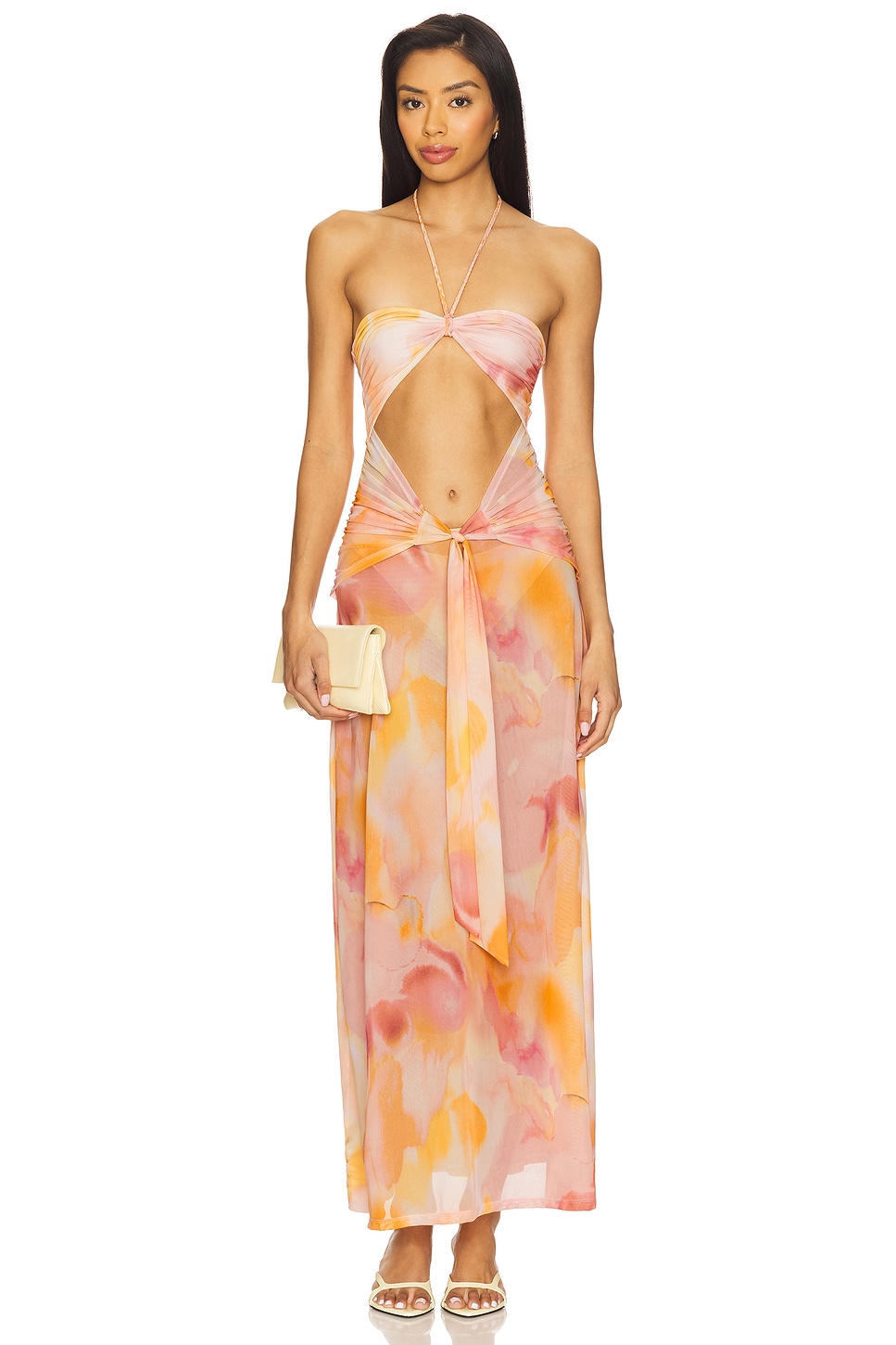 strapless open back dress Draped Open-Back A-Line Mini Dress in Black - XXS main image 0