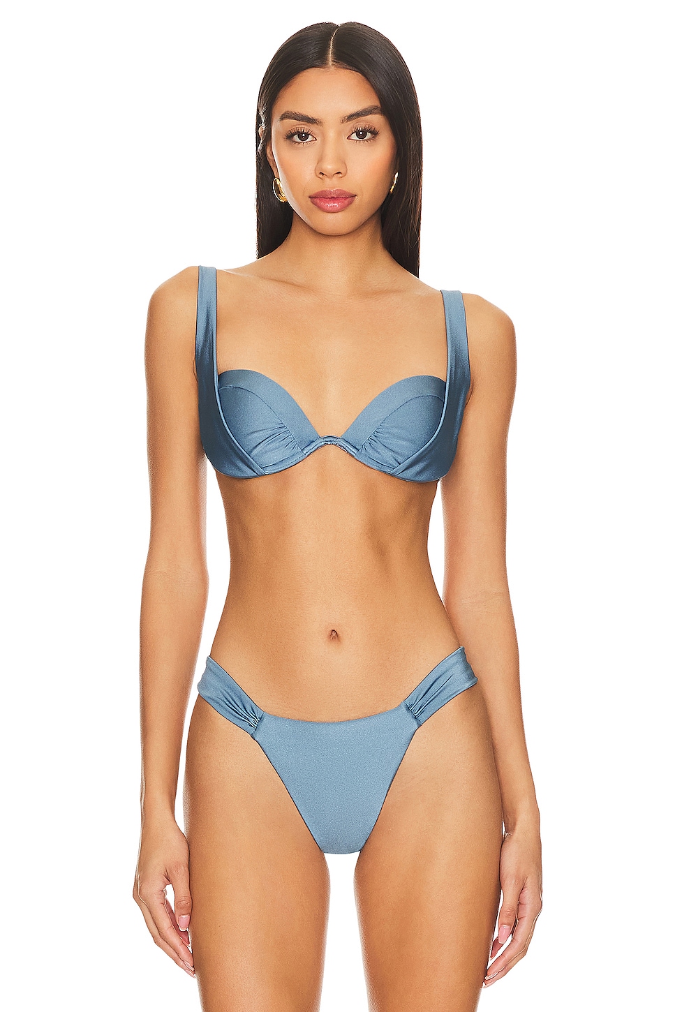 Montce Swim Devin Bikini Top in Neutral Stripe