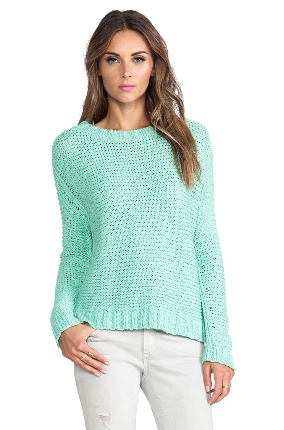 Elizabeth and James Boxy Pullover Sweater in Mint | REVOLVE