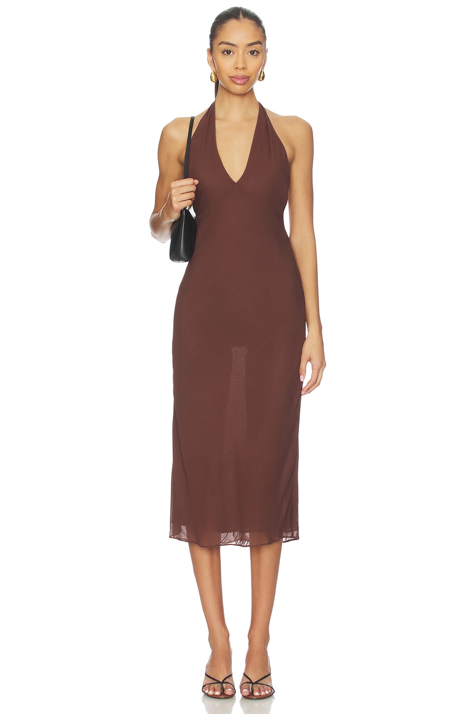 knee length dresses for ladies Sweet Romance Tiered Tulle Polka Dot Midi Dress in Nude/Black