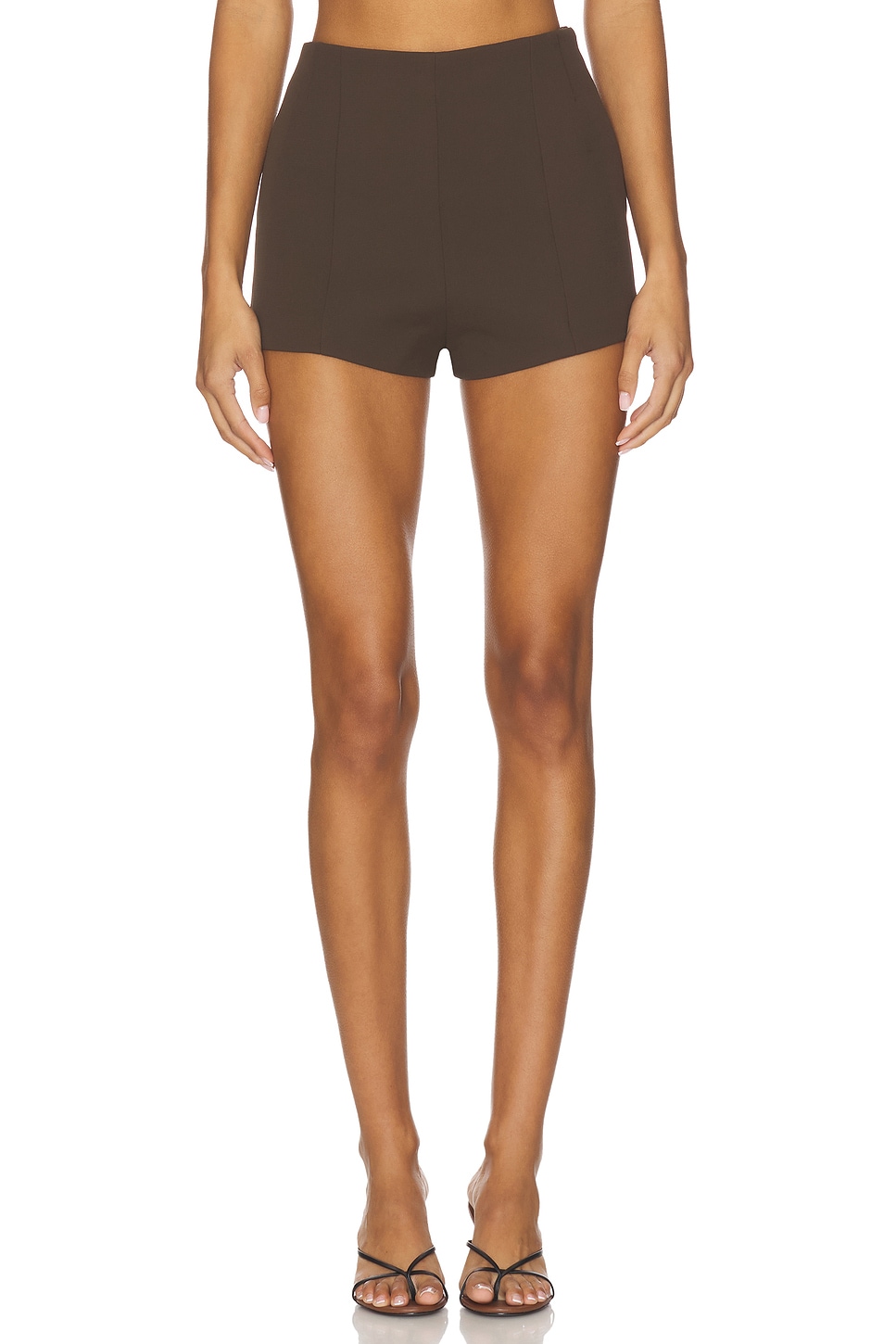 Naftali Polished Crepe Mini Shorts
