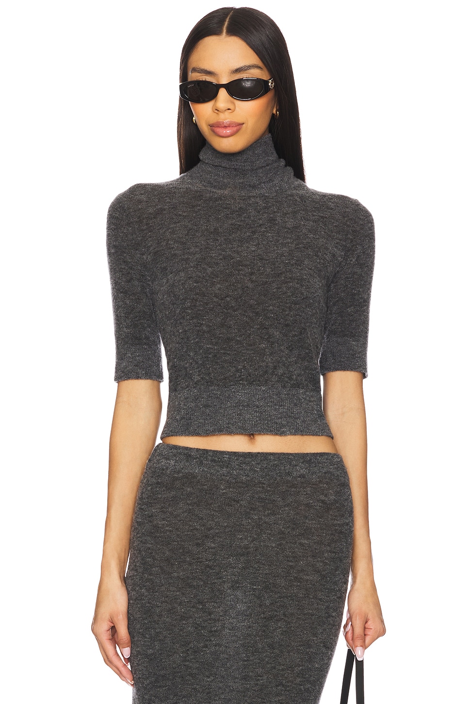 EAVES Mae Knit Top in Charcoal Grey | REVOLVE