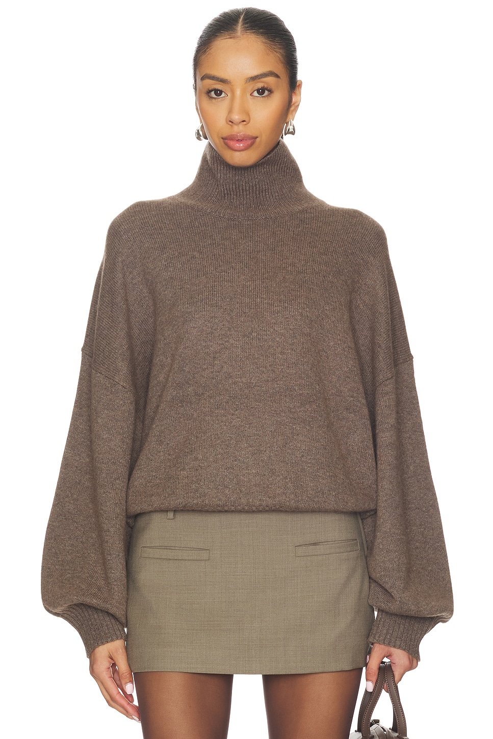 Ellara Oversized Knit Mock Neck