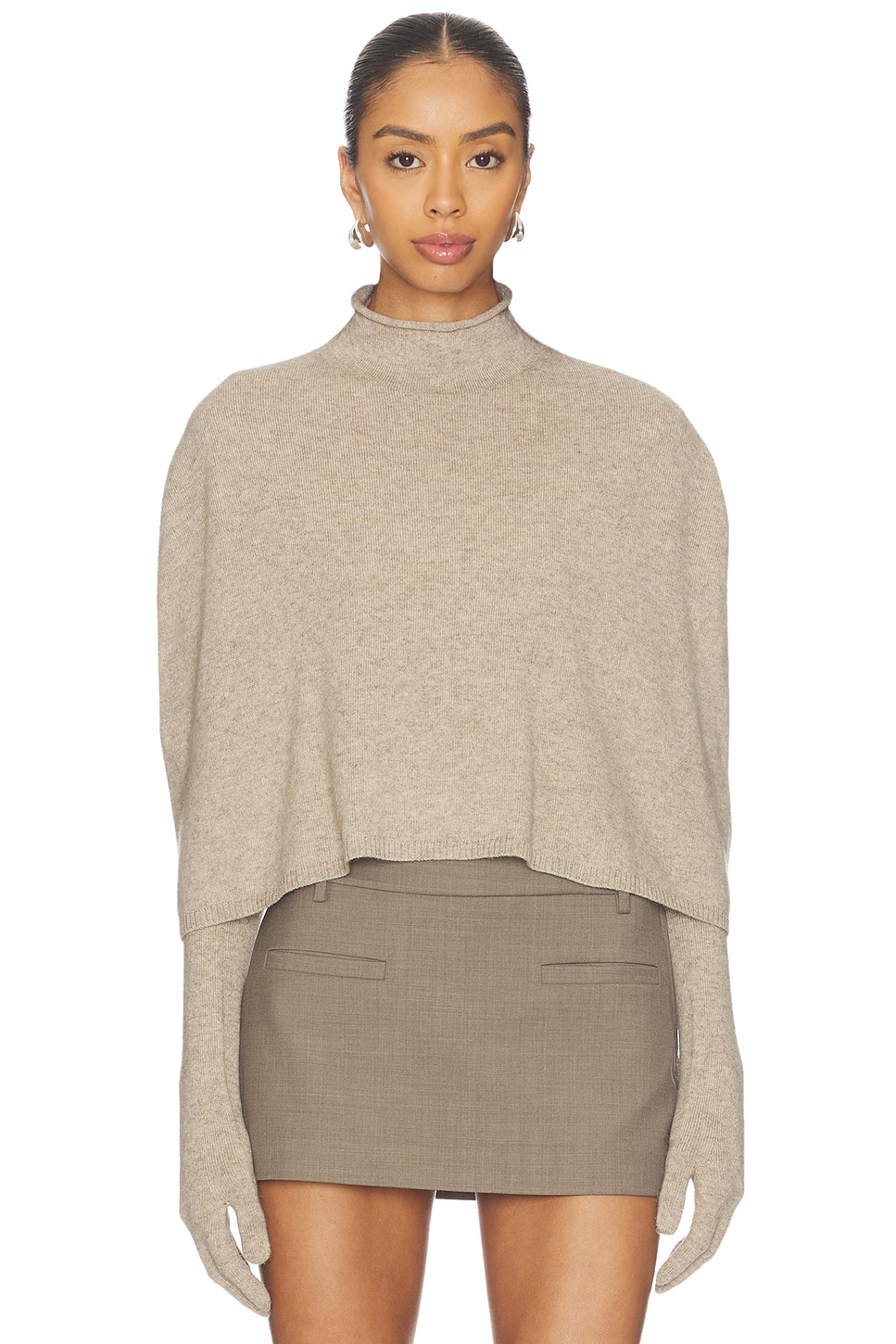 HYKE ベストribbed turtleneck sweater cape F370 - Flex Fleece Turtleneck Cape – Los Angeles Apparel