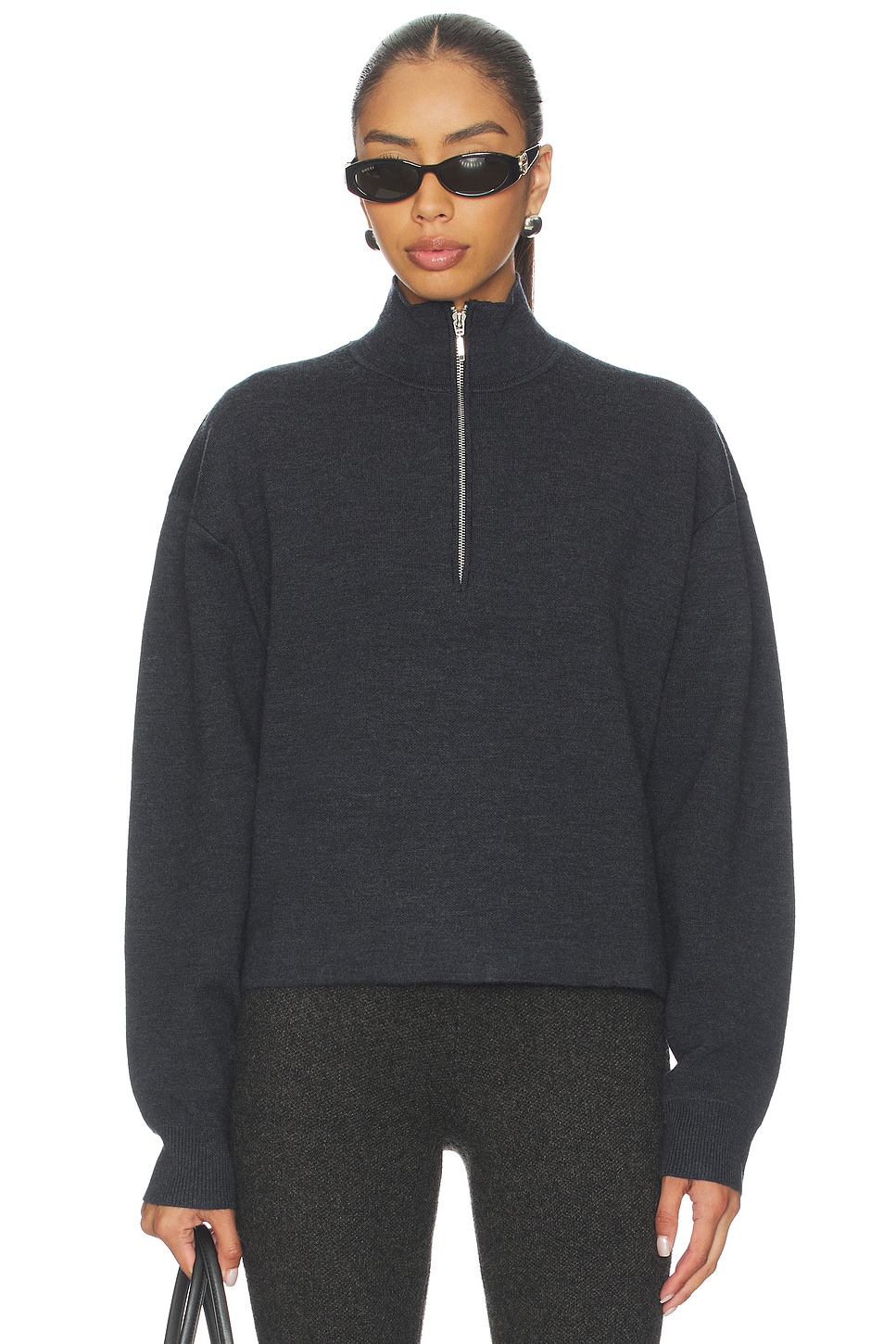 Maura Easy Luxury Sweater - Birdseye Knit :: Navy / Ivory