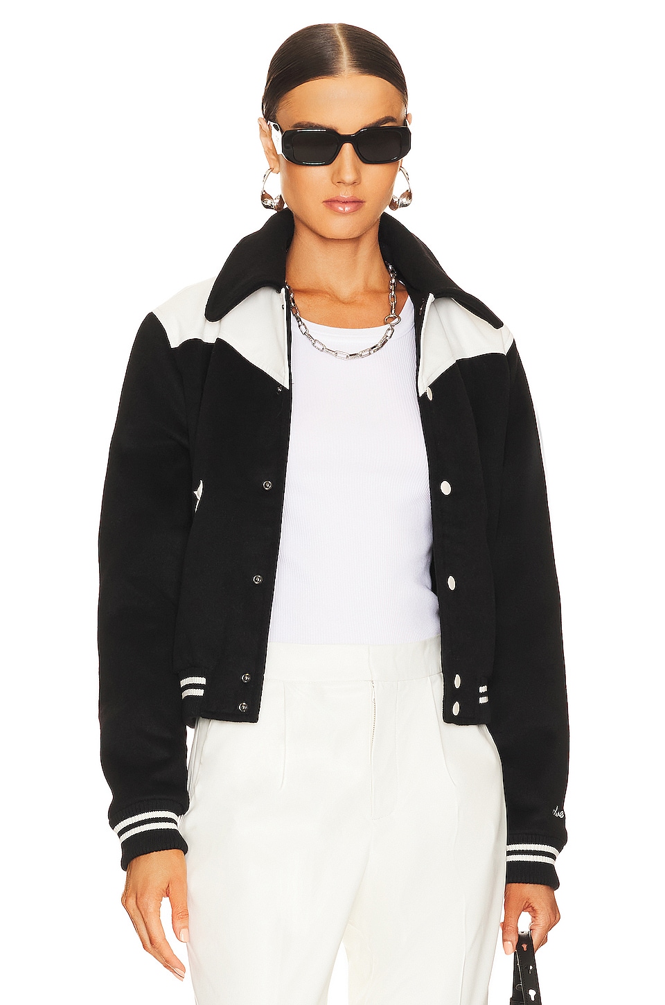 EAVES Tate Jacket in Black & Ecru