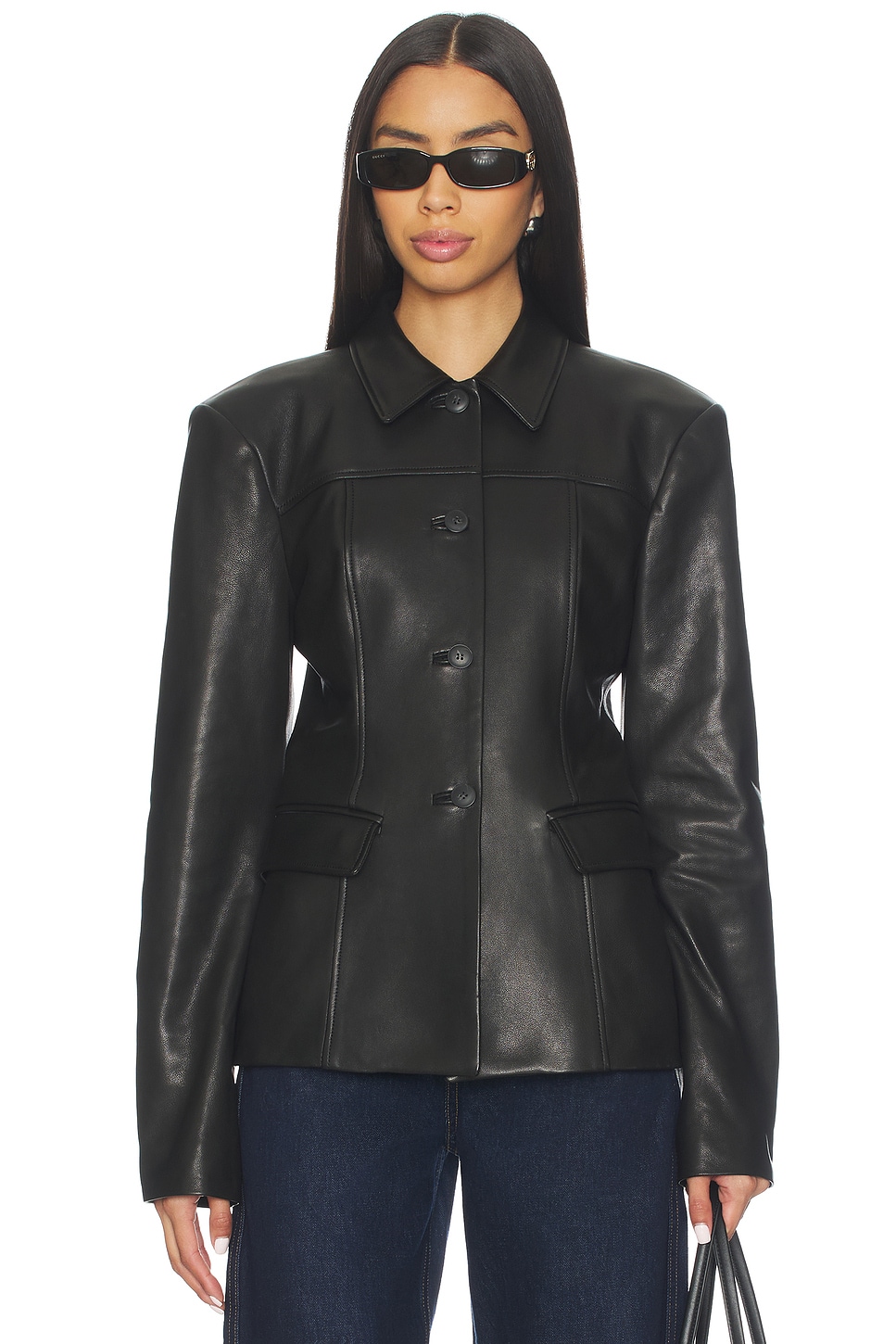 EAVES x Coco Aina Leather Cinched Jacket