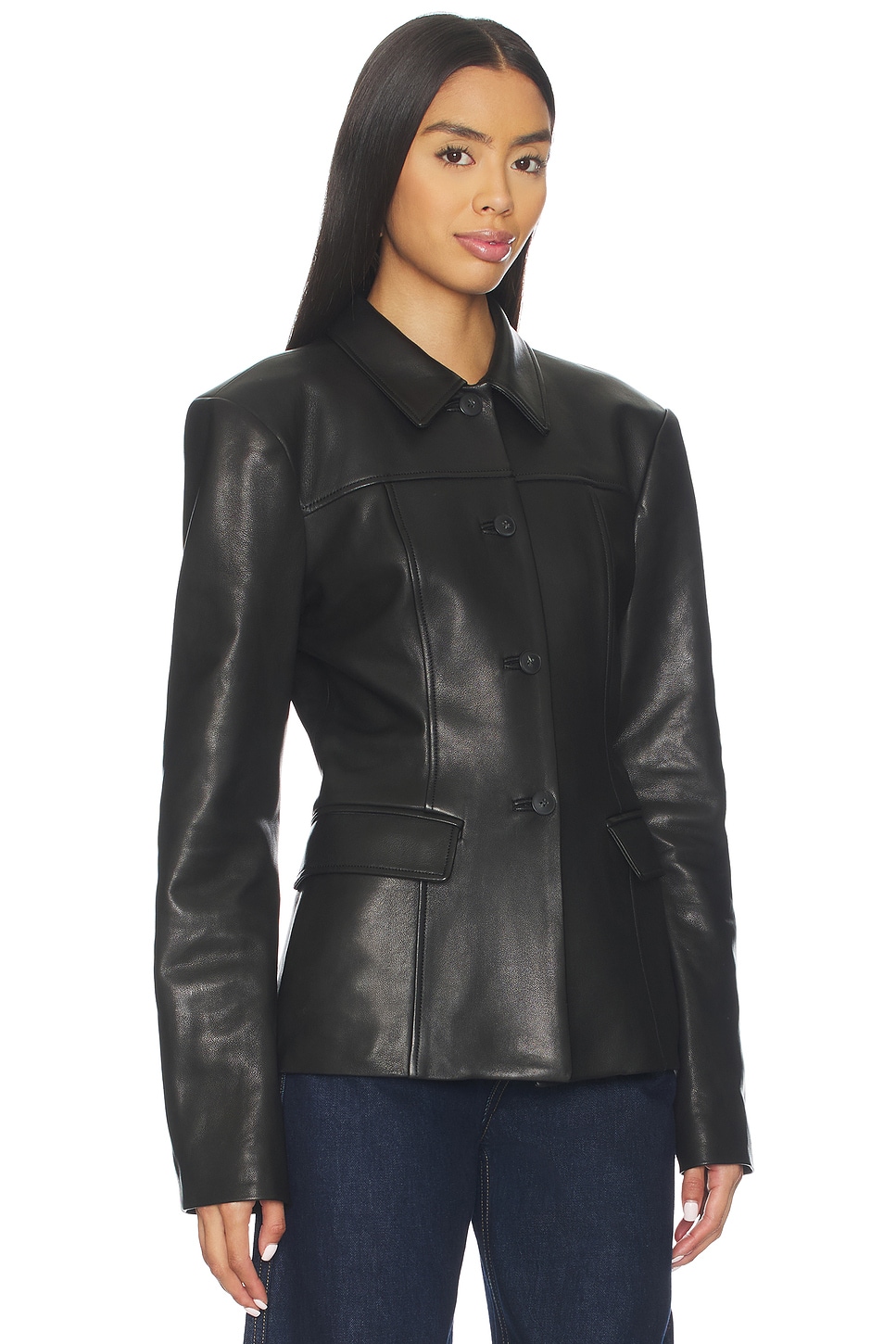 EAVES x Coco Aina Leather Cinched Jacket