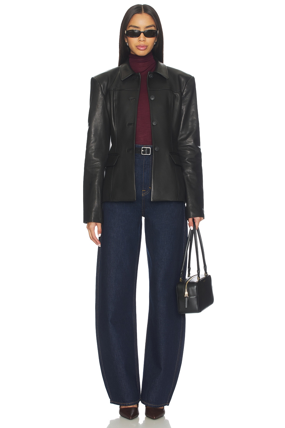 EAVES x Coco Aina Leather Cinched Jacket