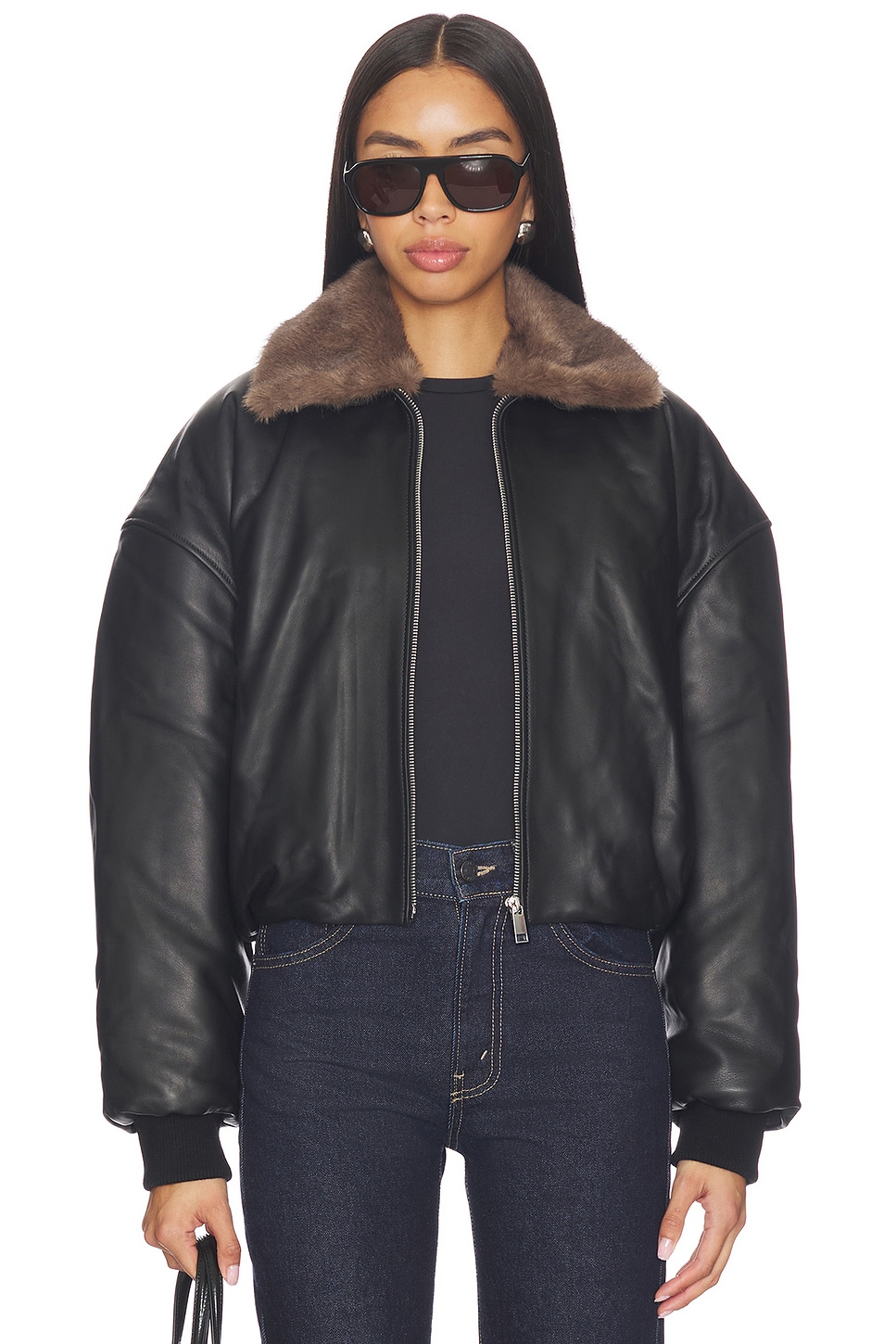 ジャケット・アウター EAVES / JACKET / POPP. BOA 212TQDT-JKM02 EAVES Norna Leather Bomber Jacket in Black | REVOLVE