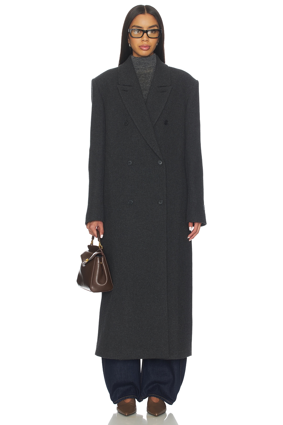 EAVES Sif Manteco Wool Coat in Dark Grey | REVOLVE