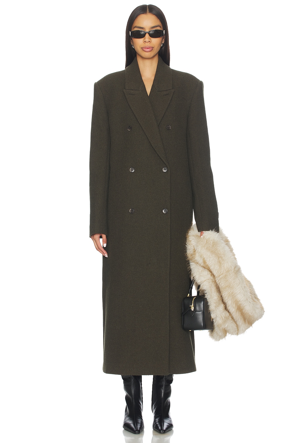 EAVES Sif Manteco Wool Coat in Moss | REVOLVE