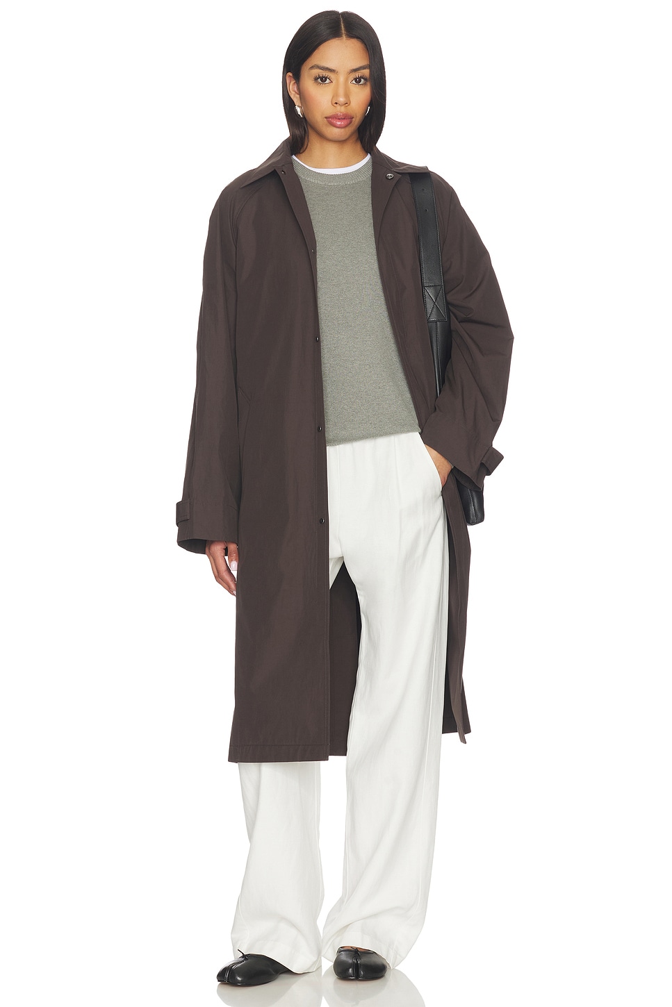 ENCOMING Big Over Coat コート　トレンチ　インカミング EAVES x Jasmine Tookes Kenzie Trench Coat in Ganache | REVOLVE
