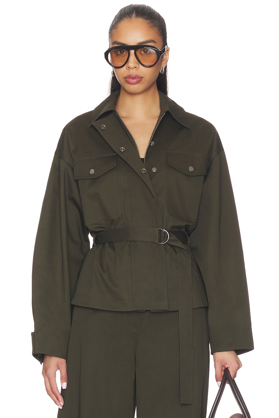 ジャケット・アウター JUHA BELTED OVER COAT green 20AW Olive Green