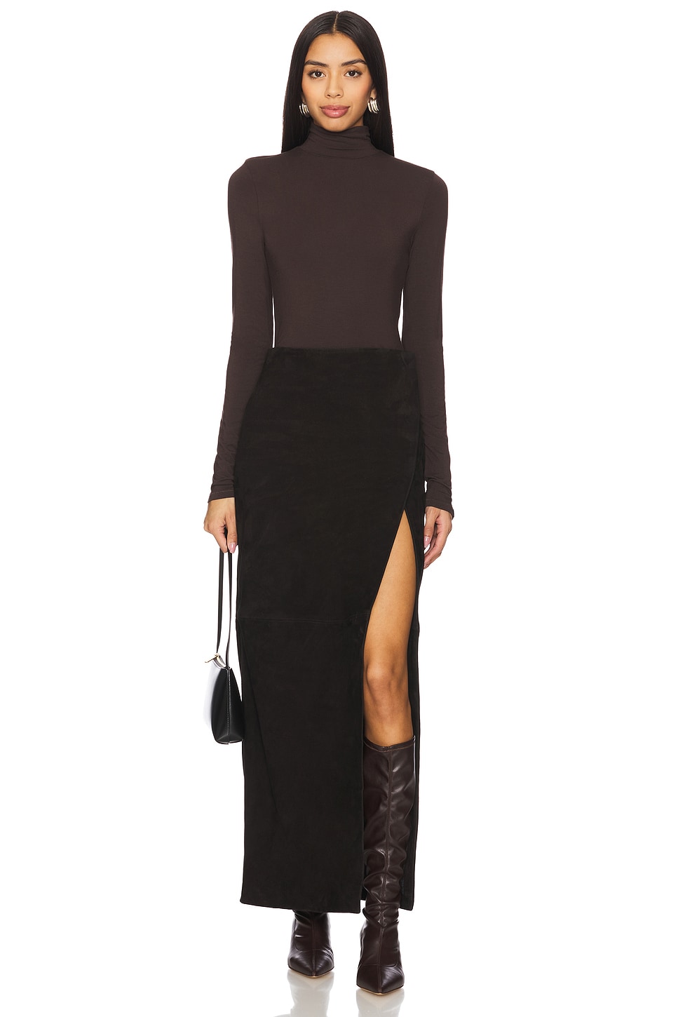 EAVES Cruz Suede Maxi Skirt thumbnail
