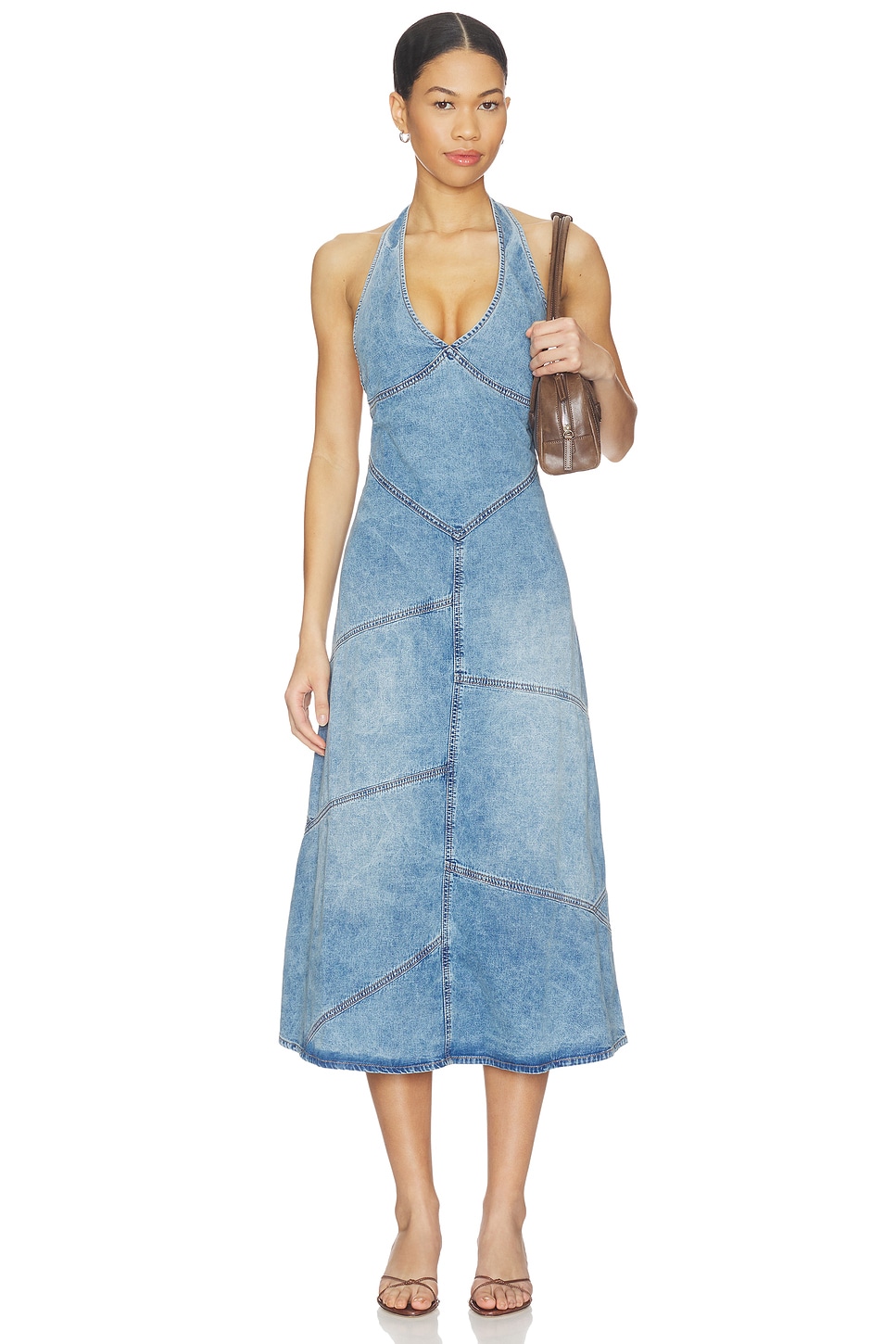 Delphi Pieced Halter Dress - thumbnail 2