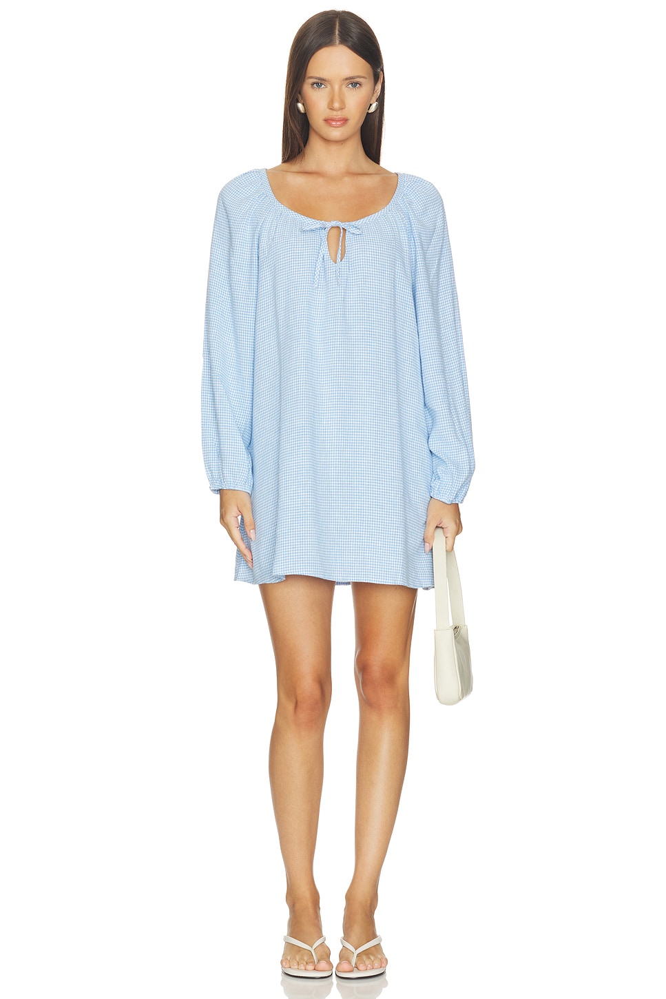 eberjey — МИНИ ПЛАТЬЕ LINEN BLEND · Gingham White Summer Blue