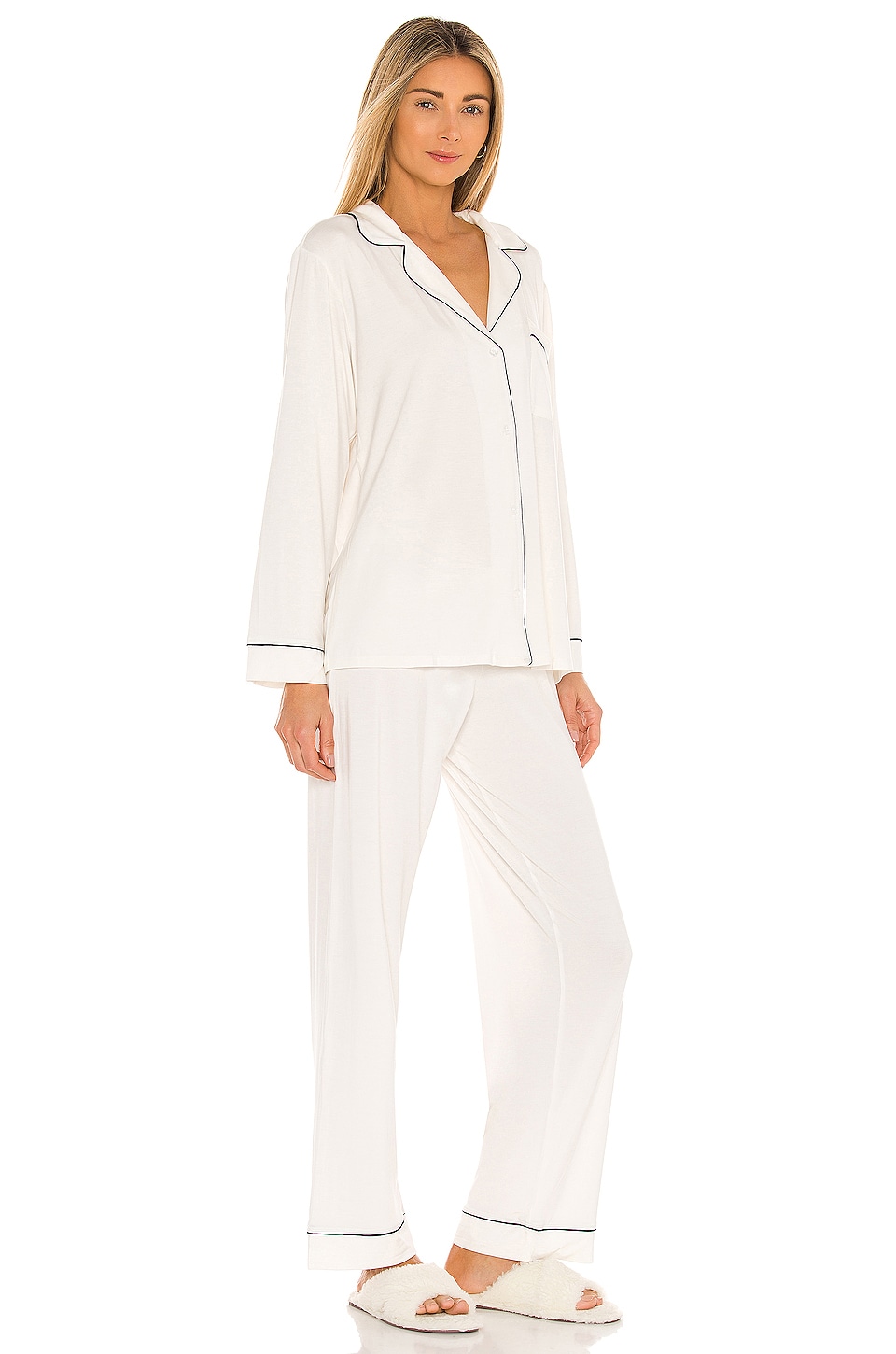 eberjey Gisele PJ Set in Ivory & Navy