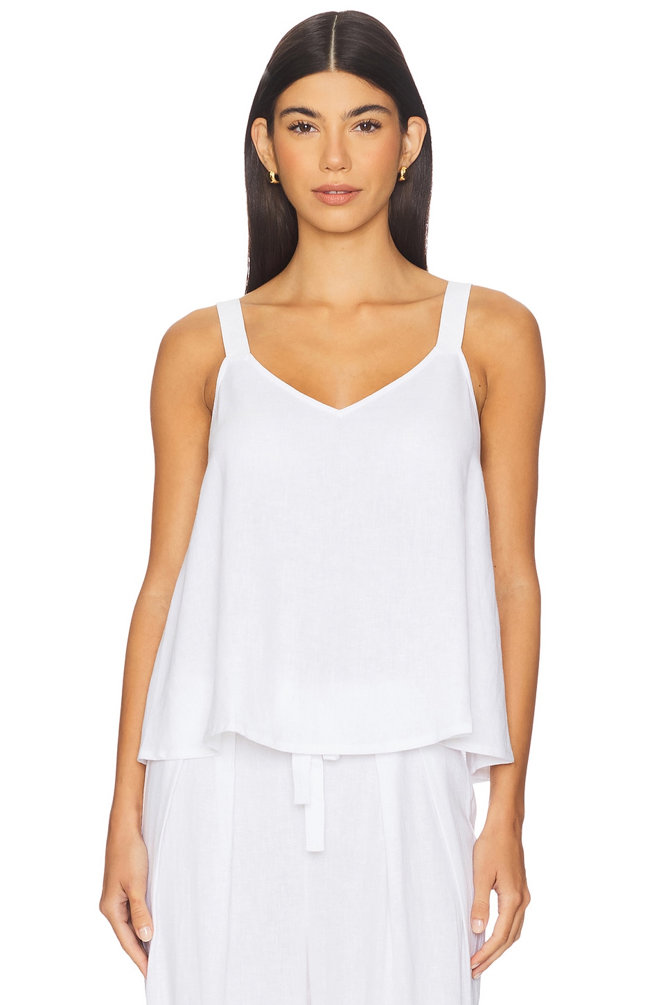 Linen Blend V Neck Cami - Thumbnail 1