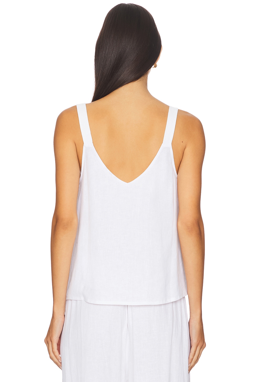Linen Blend V Neck Cami - Thumbnail 3