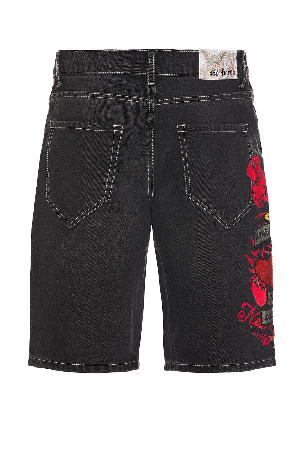 Live Fast Denim Skater Short - Thumbnail 2