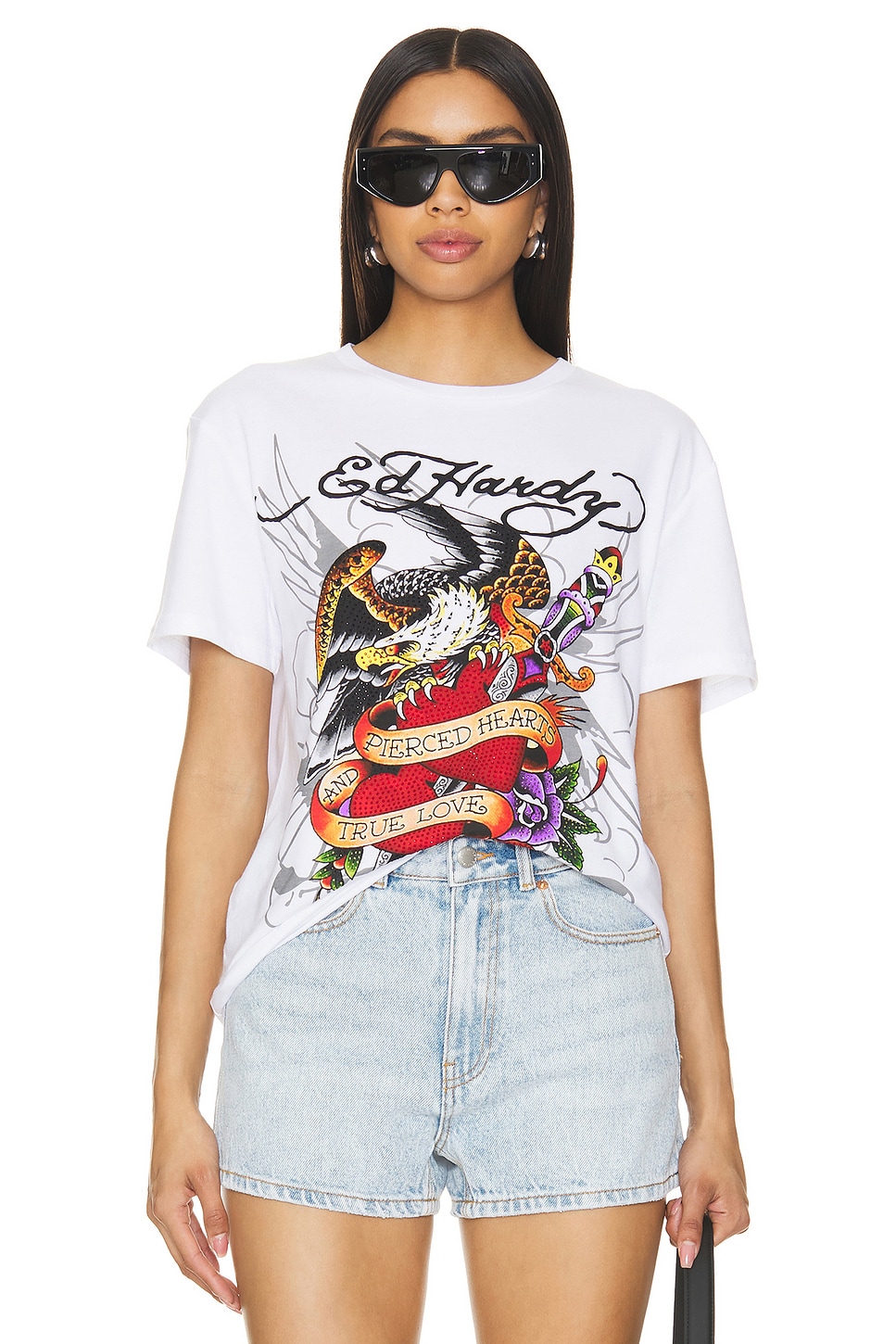 Ed Hardy PIERCED EAGLE Tシャツ - White | REVOLVE