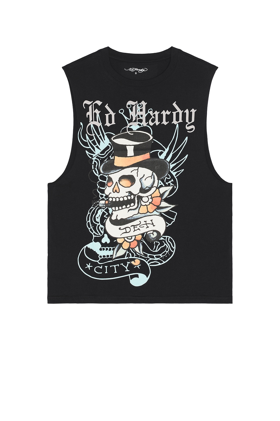 Skull Tophat Cutoff Tee