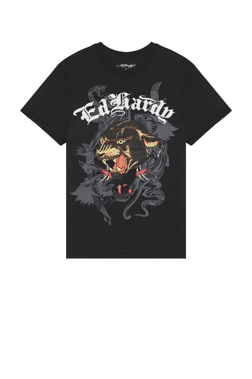 Ed Hardy PANTHER HEAD Tシャツ Ed Hardy Panther Head Rhinestone Tee in Black | REVOLVE