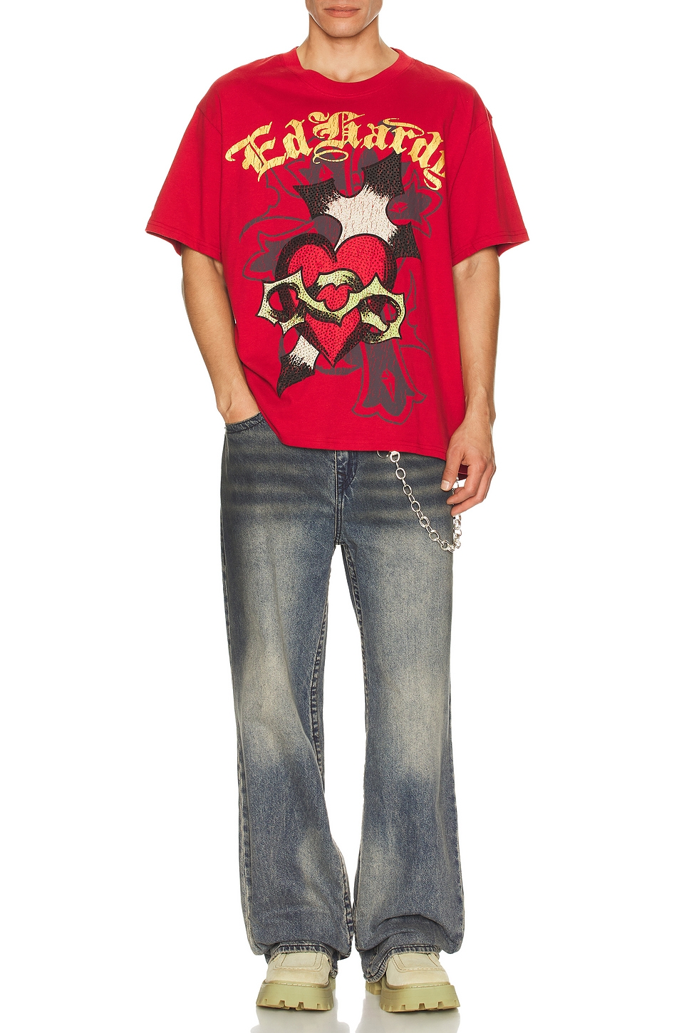 Boxy P Ed Hardy Heart Boxy Tee in Red | REVOLVE