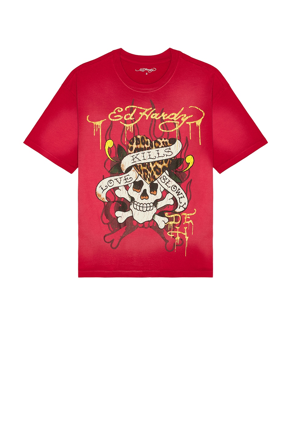 ★正規品★新品★ED HARDY★スカル★タンクトップ★ダークレッド★S相当★ Ed Hardy Skull Boxy Tee in Sunfade Red | REVOLVE