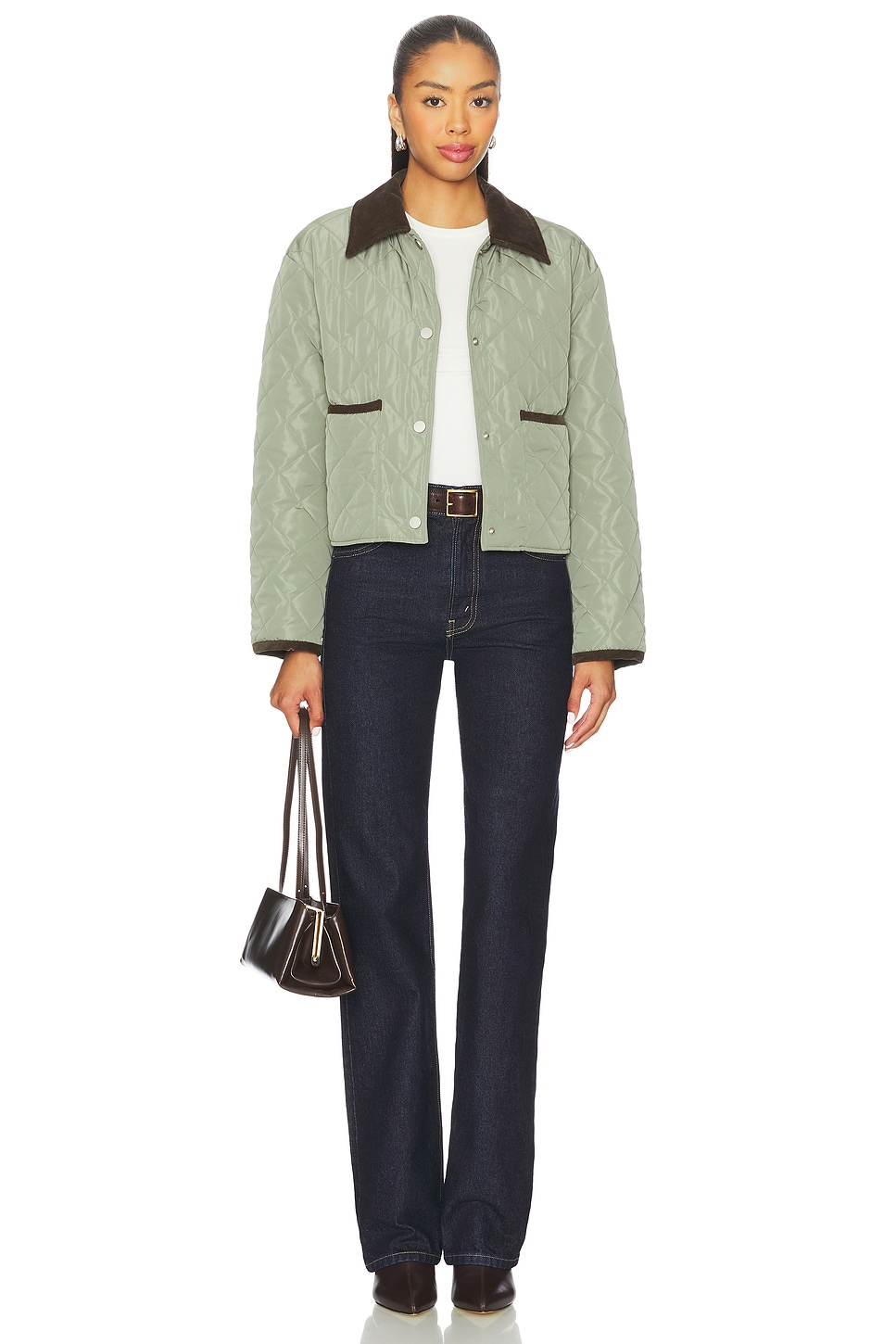Elodie the Label Elodie Nina Quilted Jacket in Olive | REVOLVE