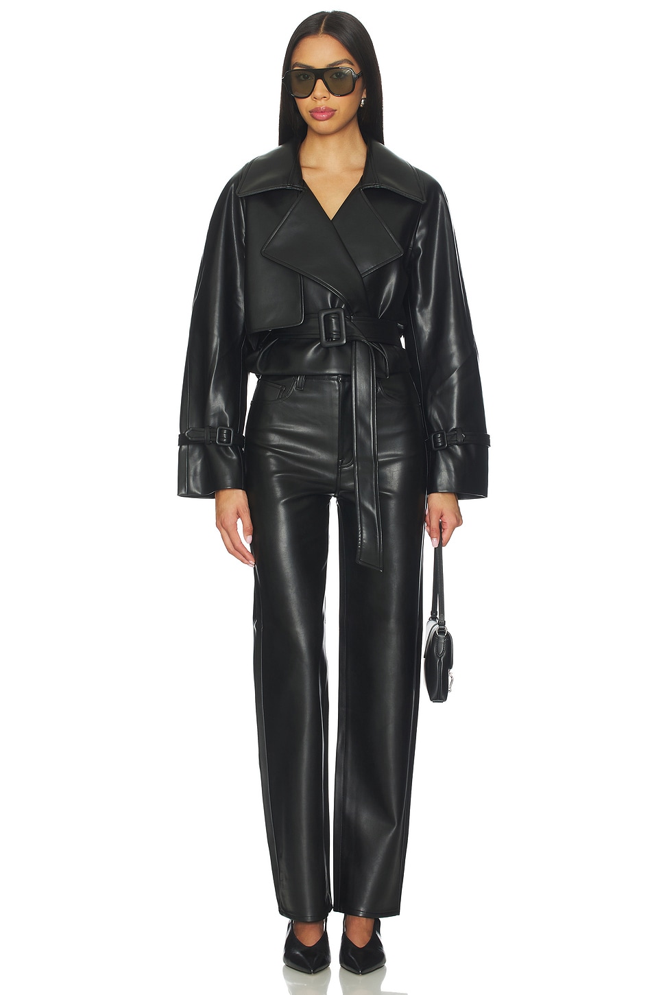 Elodie Charles Vegan Leather Crop Jacket