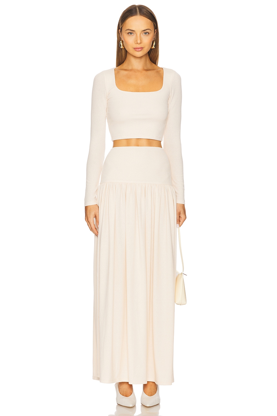 Elodie the Label CLEO クロップドニットトップス - Ecru | REVOLVE