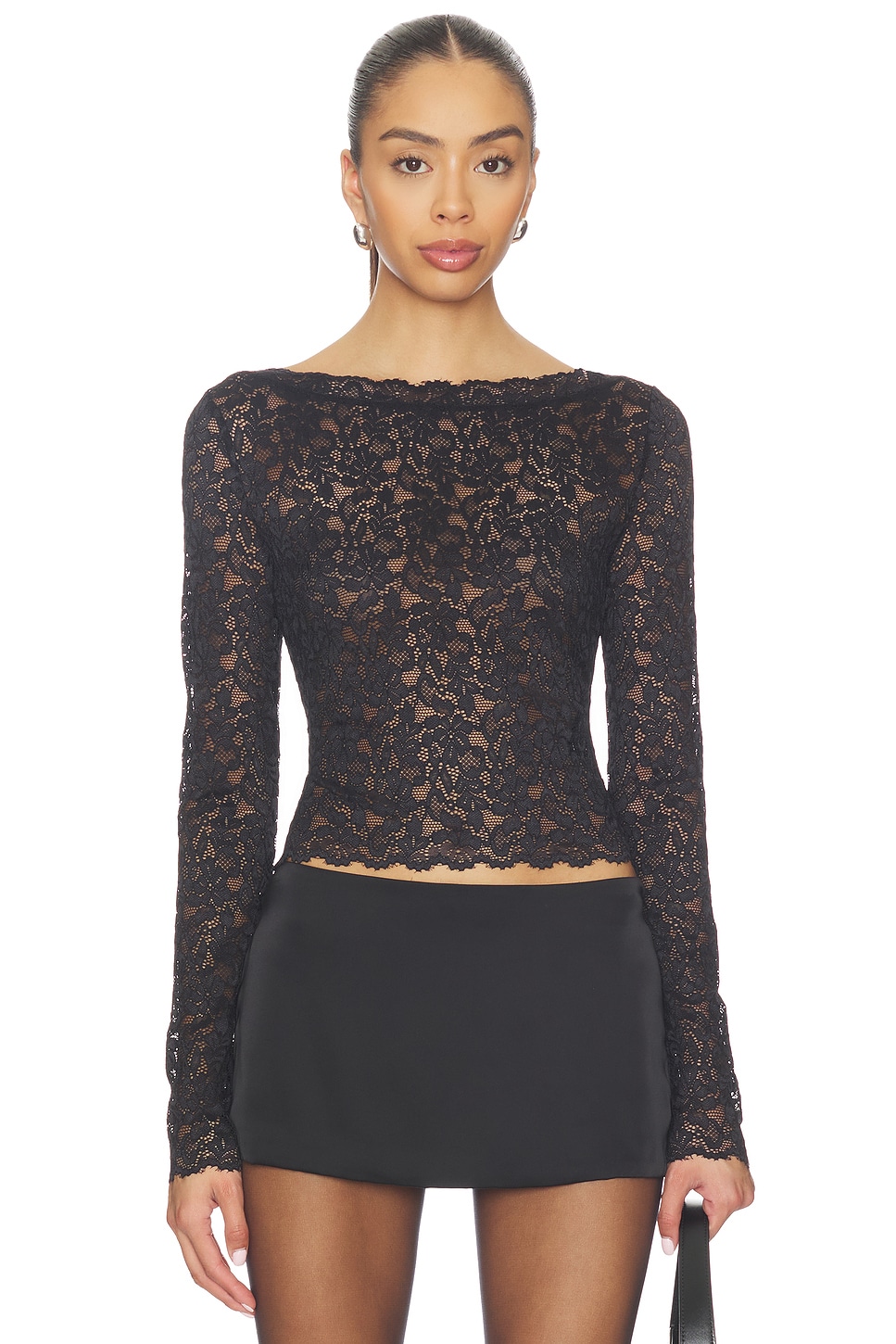 Elodie the Label Alma Lace Top in Black | REVOLVE